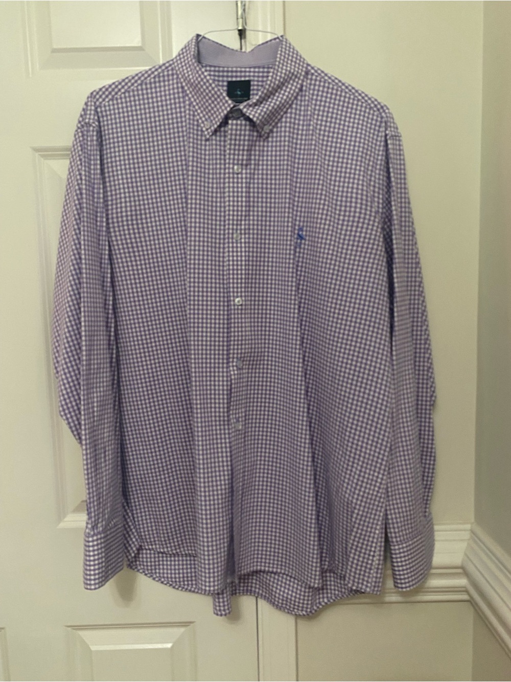 Tailorbyrd Purple Gingham Button-Down Shirt